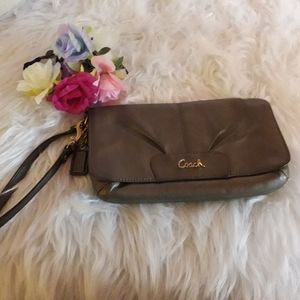 COACH Metallic Leather Wristlet/Clutch